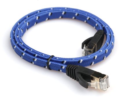 1.8M Woven Pattern CAT-7 10 Gigabit Ethernet Flat Patch Cable Supply