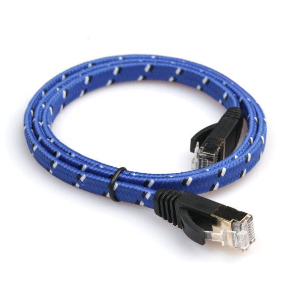 1.8M Woven Pattern CAT-7 10 Gigabit Ethernet Flat Patch Cable Supply