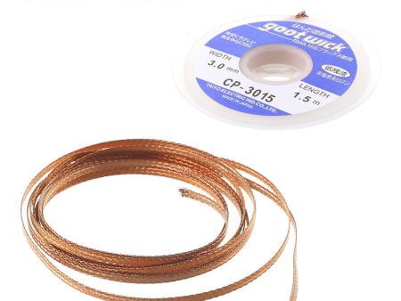 GOOT 3mmx1.5m Braided Desoldering Wire Cable Wick CP-3015 Online now